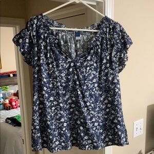Floral Blue Women's Top